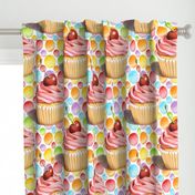 Pink Cupcake Polka Dots