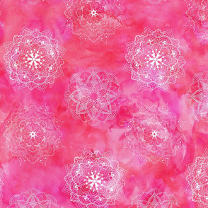 Mandalas on Pink Watercolor 