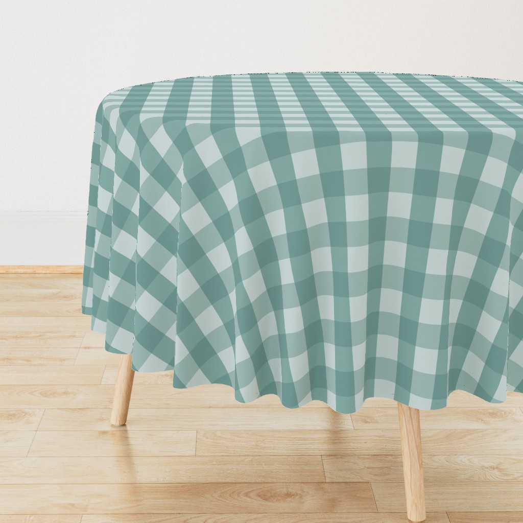 Large Blue Green Check: Watery Blue Check Medium