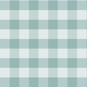 Large Blue Green Check: Watery Blue Check Dark