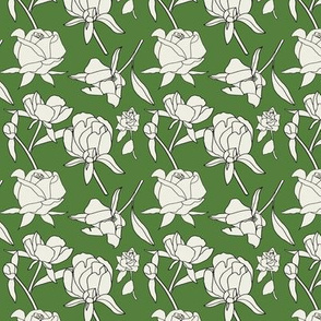 Roses in Cream and Green, smaller print