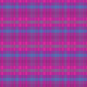 Pink and Purple Plaid with Blue Stripe