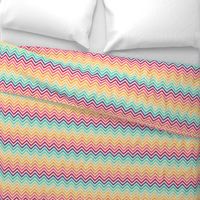 Retro rainbow chevron stripes