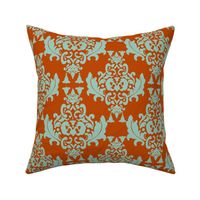 Delicious Damask- Olive Green on Spoonflower Green-ch-ch-ch-ch-ch
