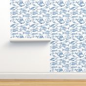 fishes white navy50 