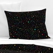 Rainbow Constellations and Moons - black background