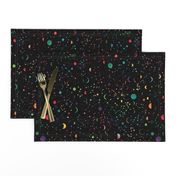 Rainbow Constellations and Moons - black background