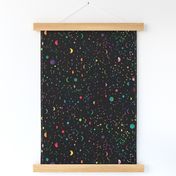 Rainbow Constellations and Moons - black background