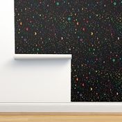 Rainbow Constellations and Moons - black background