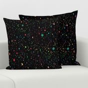 Rainbow Constellations and Moons - black background