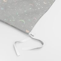 Rainbow Constellations and Moons - black background