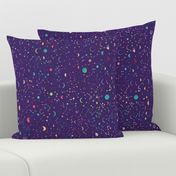 Rainbow constellations and moons - purple background