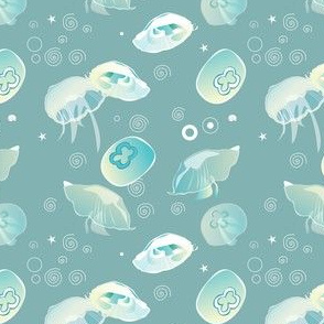 Aqua pattern collabrative | jellyfish