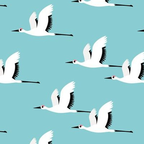 Summer is coming and so are the birds sweet Scandinavian minimal style crane bird flock boys blue
