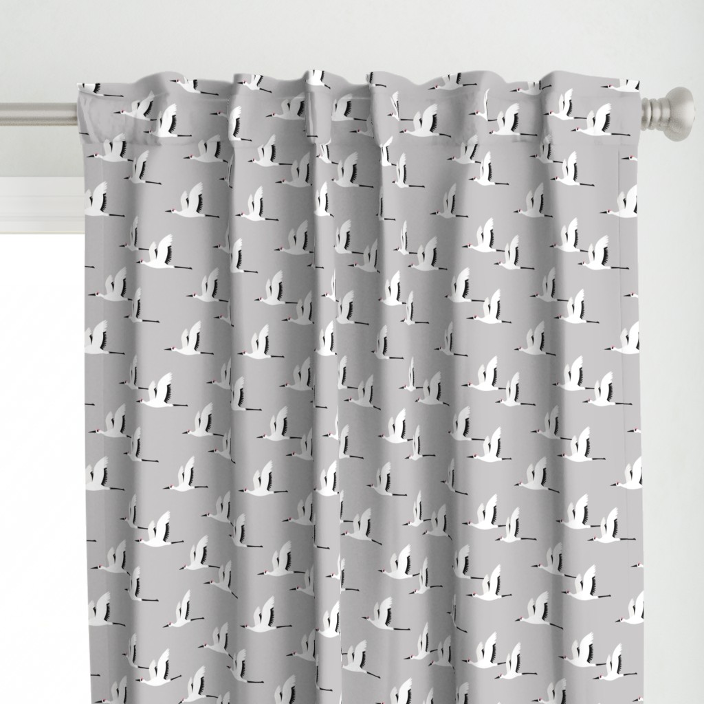 Summer is coming and so are the birds sweet Scandinavian minimal style crane bird flock gray