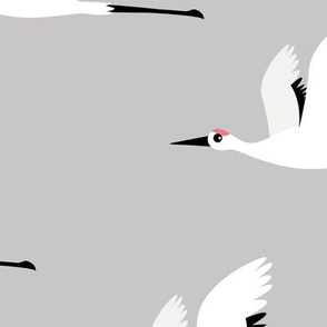 Summer is coming and so are the birds sweet Scandinavian minimal style crane bird flock gray jumbo