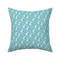 Summer is coming and so are the birds sweet Scandinavian minimal style crane bird flock boys blue small