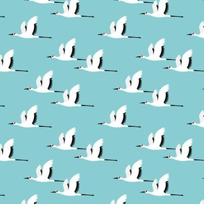 Summer is coming and so are the birds sweet Scandinavian minimal style crane bird flock boys blue small