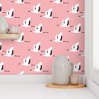 Summer is coming and so are the birds sweet Scandinavian minimal style crane bird flock girls pink small