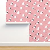 Summer is coming and so are the birds sweet Scandinavian minimal style crane bird flock girls pink small