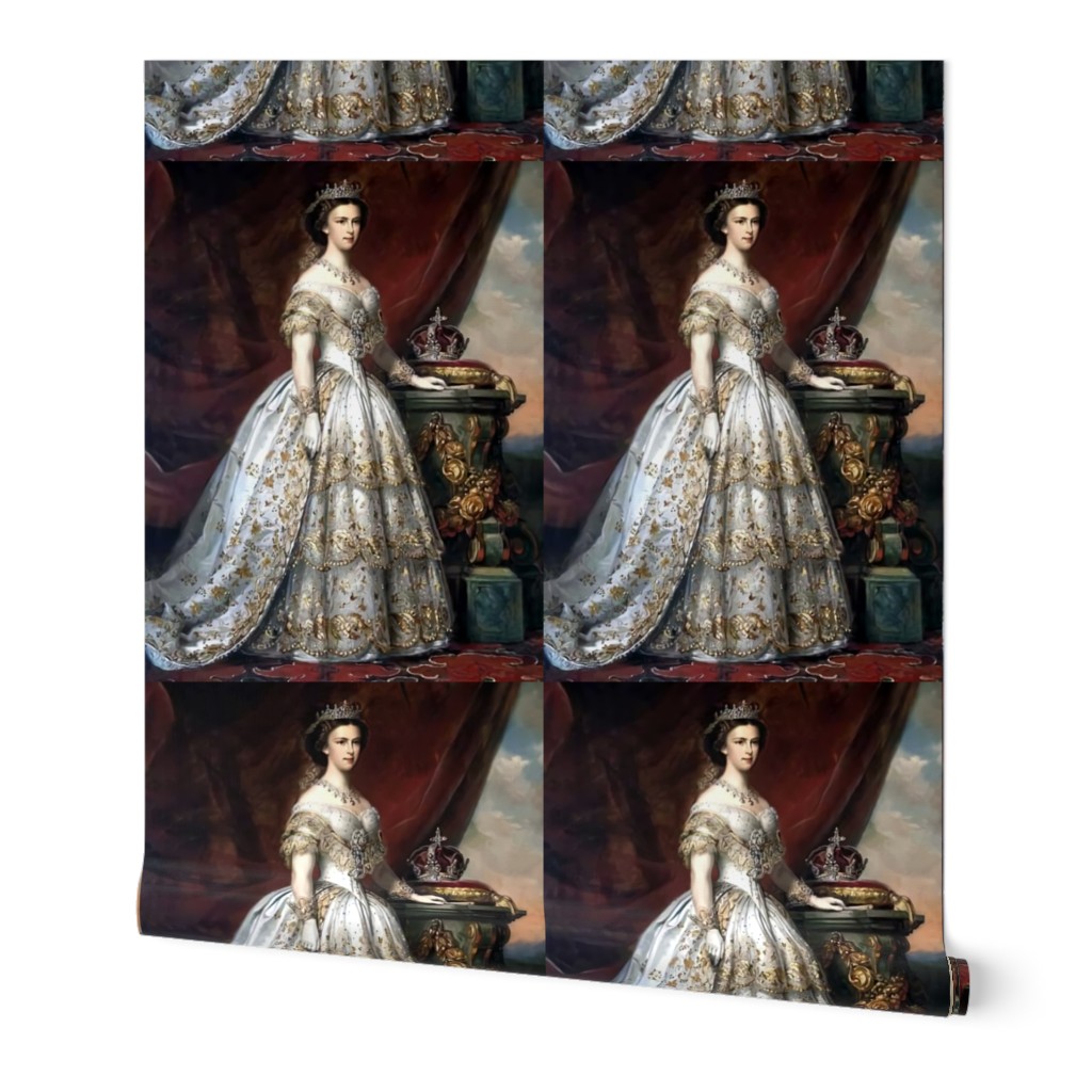queens princesses crowns white gold gowns bridal bride tiaras gilt roses baroque victorian wedding marriage coronation beauty royal castles empresses ballgowns rococo royal portraits palace beautiful lady woman elegant gothic lolita egl neoclassical  hist