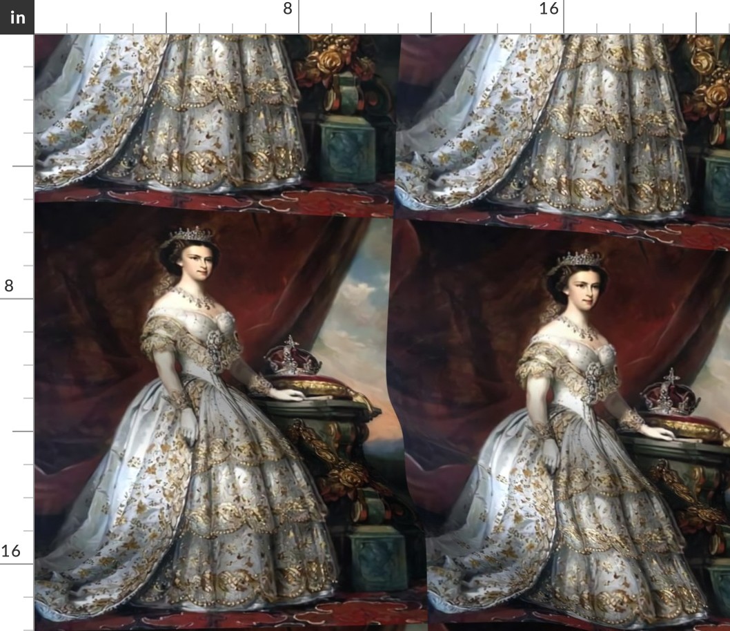 queens princesses crowns white gold gowns bridal bride tiaras gilt roses baroque victorian wedding marriage coronation beauty royal castles empresses ballgowns rococo royal portraits palace beautiful lady woman elegant gothic lolita egl neoclassical  hist