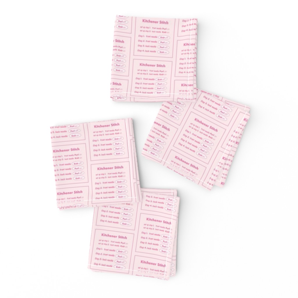 Kitchener stitch grafting cheat sheet-pink on pink