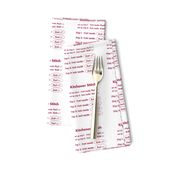 Kitchener stitch grafting cheat sheet-red on white 4"x4"