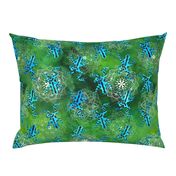 Watercolor Poison Dart Frogs Mandalas ~ Green Blue