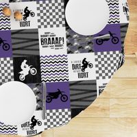 Motocross//A little Dirt Never Hurt - Purple - Wholecloth Cheater Quilt 