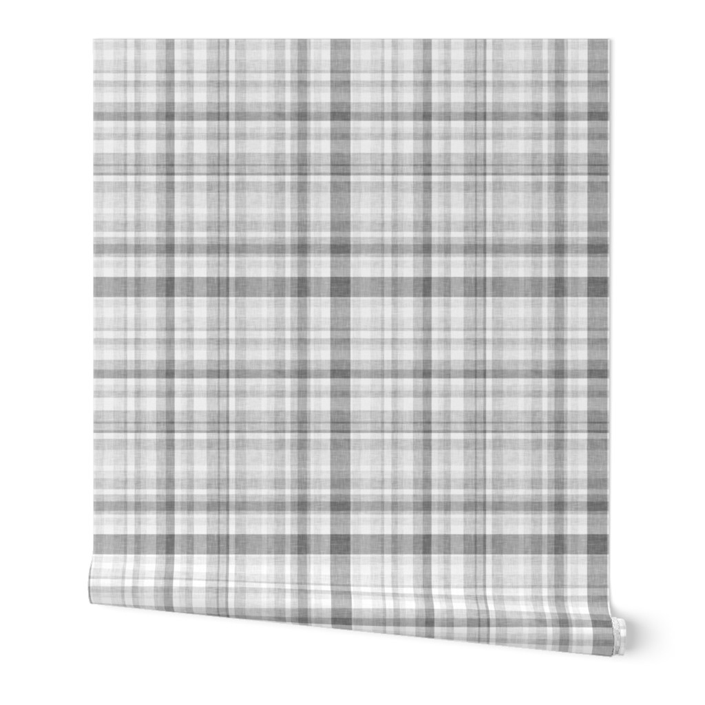 Grey Linen Plaid