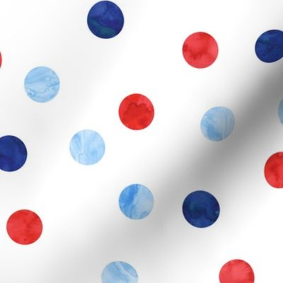 1" polka dot scatter - red white and blue