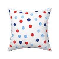 1" polka dot scatter - red white and blue