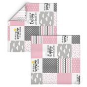 You are my sunshine pink - Wholecloth Cheater Quilt - Rotated