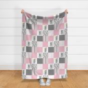 You are my sunshine pink - Wholecloth Cheater Quilt - Rotated