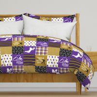 Football//Hustle Hit Never Quit Ravens - Wholecloth Cheater Quilt