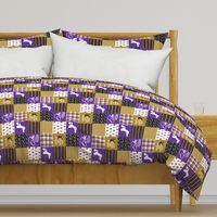 3 inch Football//Hustle Hit Never Quit Ravens - Wholecloth Cheater Quilt - Rotated