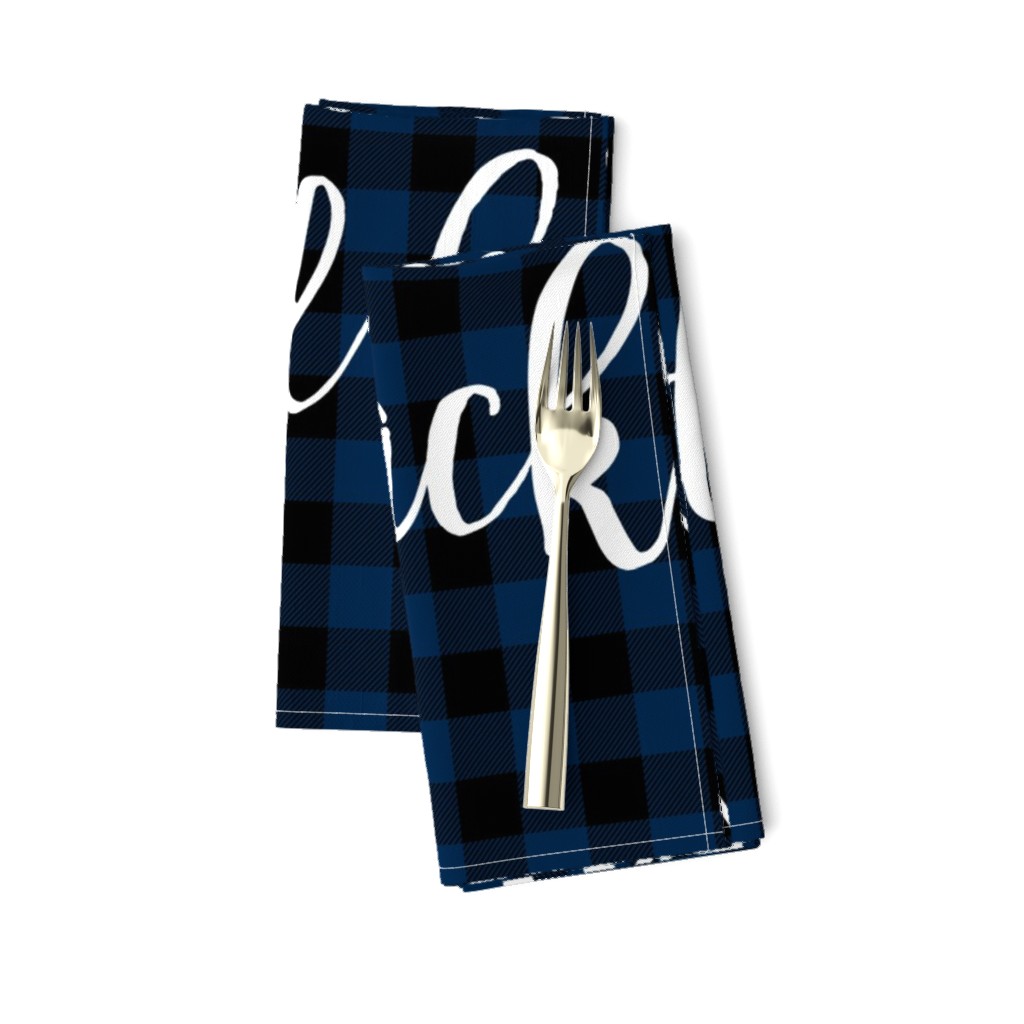 Love you to the mountains and back/Navy Buffalo Plaid - 27 Inch Minky Layout