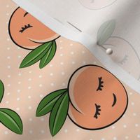 happy peaches -  polka dots on peach