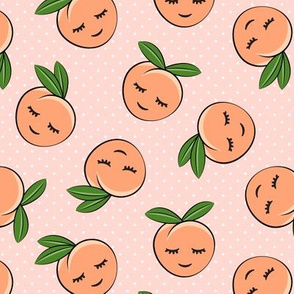 happy peaches - polka dots on pink