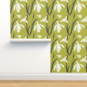 Snowdrops in Green and Navy, Large