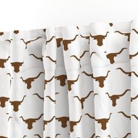 Longhorn Head Silhouette Hide White