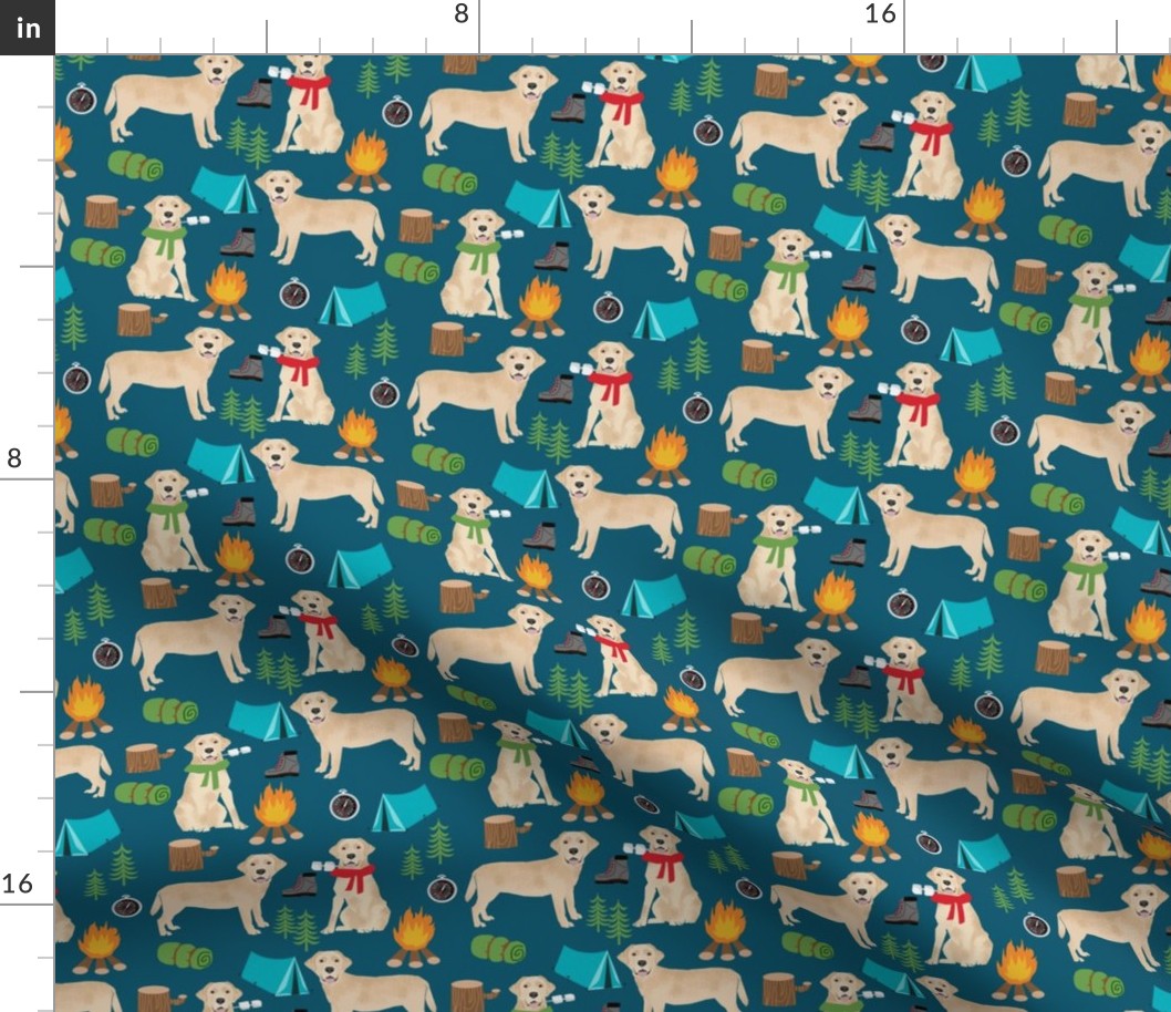 yellow labrador camping outdoors dog breed fabric navy