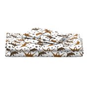 Trotting natural Boxers and paw prints - white