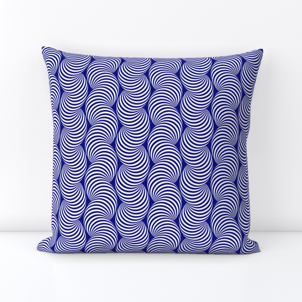 Striped Pipe Optical Illusion (Two-Way) - Navy