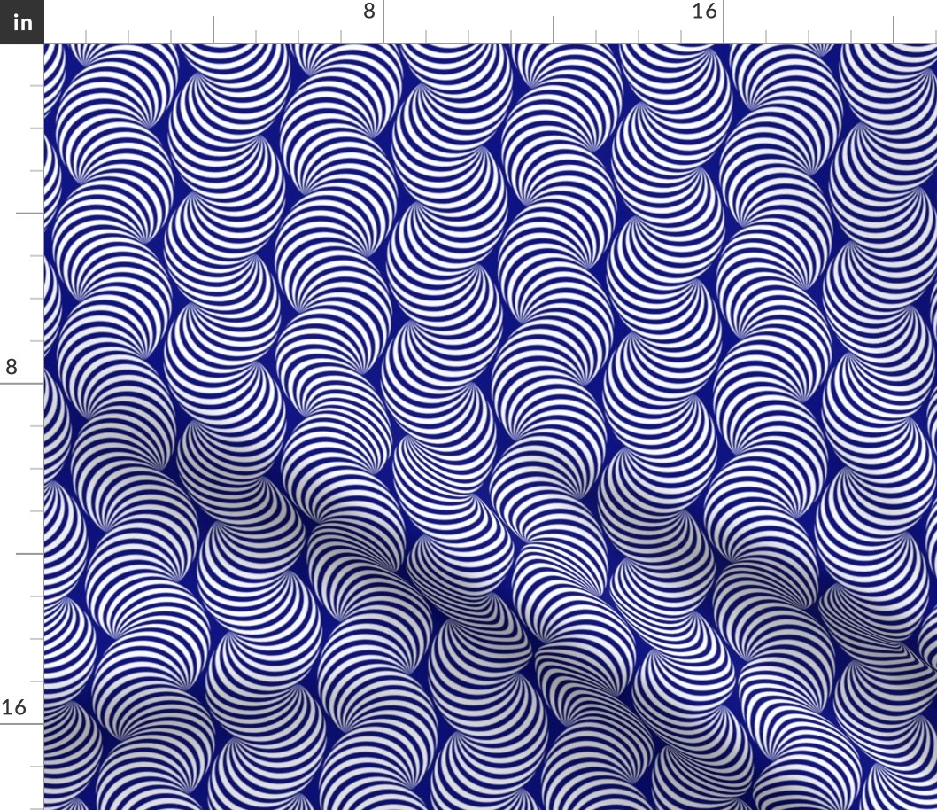 Striped Pipe Optical Illusion (Two-Way) - Navy