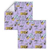 Simple Boston Terrier agility dogs - purple