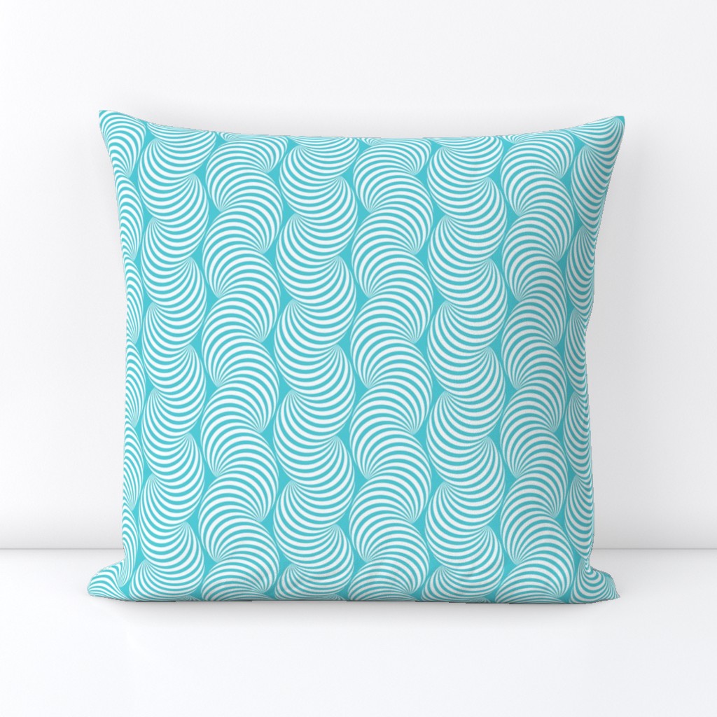 Striped Pipe Optical Illusion (Two-Way) - Turquoise