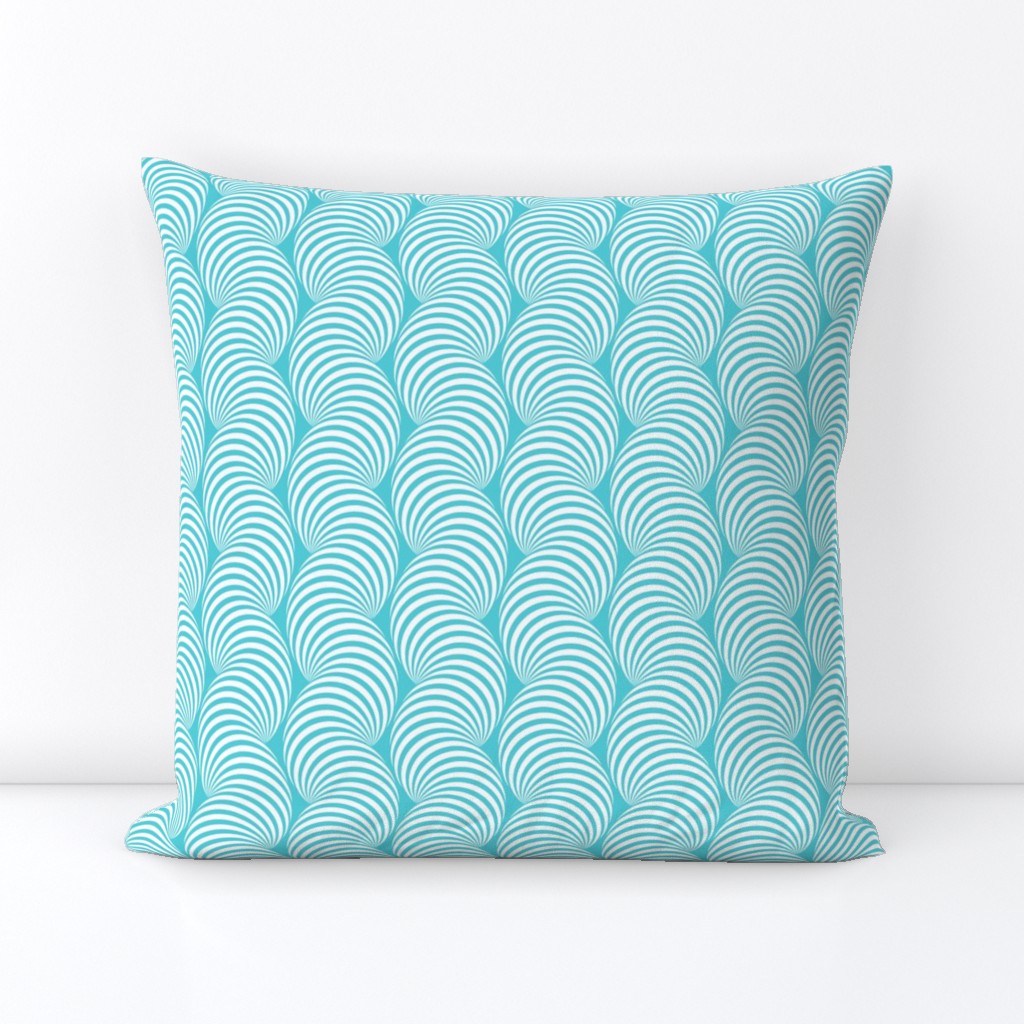 Striped Pipe Optical Illusion (One Way) - Turquoise