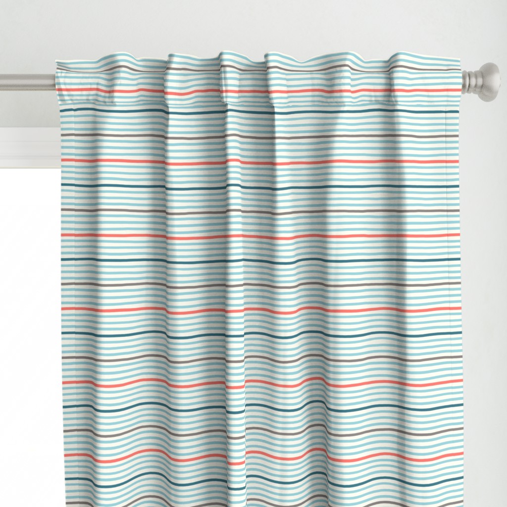 wavy stripes aqua blue